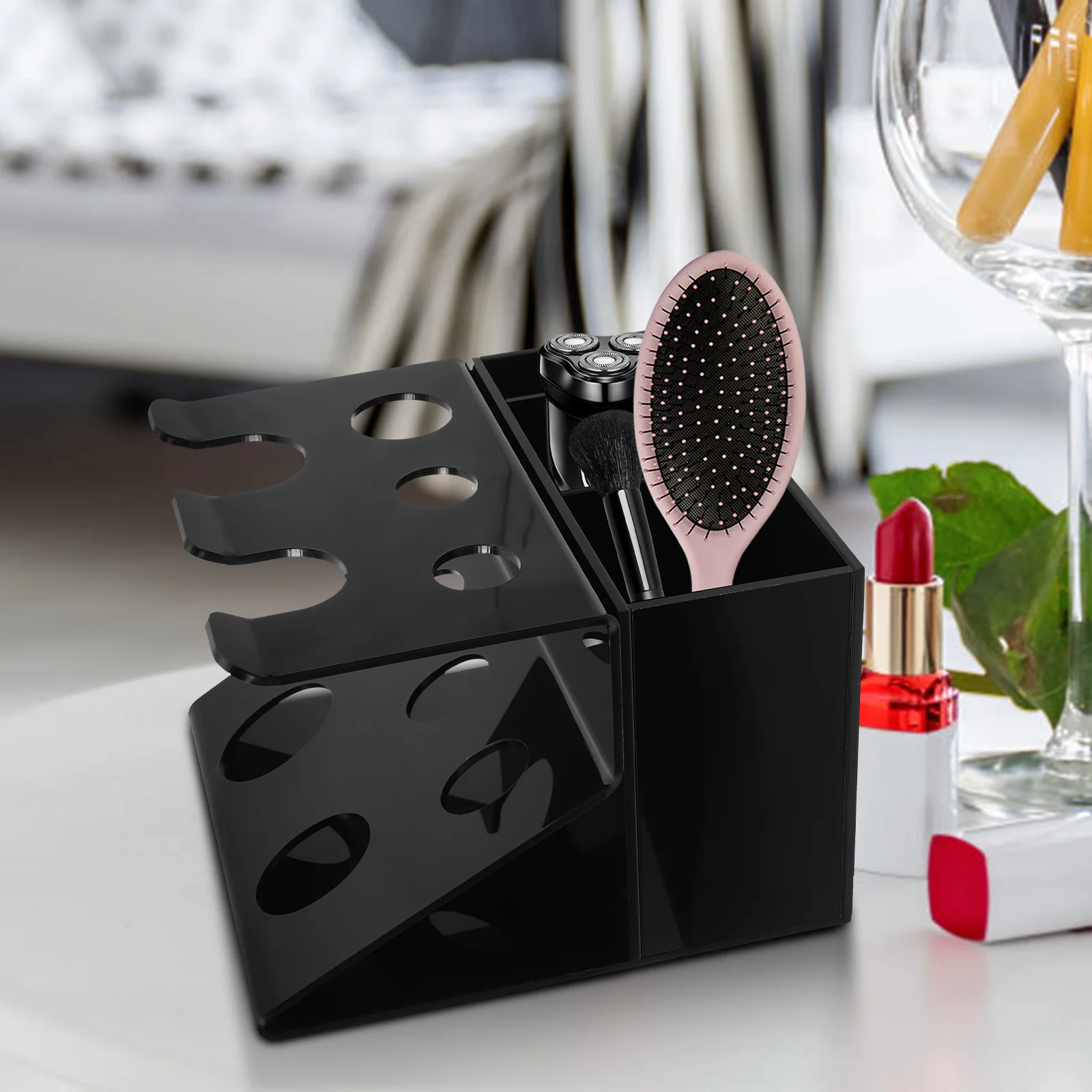 

Razor Holder Clear Acrylic Makeup Storage Organizer Compact Desktop Bathroom Vanity Sundries Organizer Cosmetics Rack