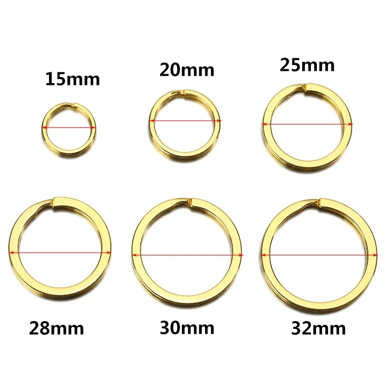 10/20PCS/Pack Round Key Chains Split Ring Out Diameter 15/20/25/28/30/32mm (Never Fade) Key Rings For Bag Car Keychain Wholesale