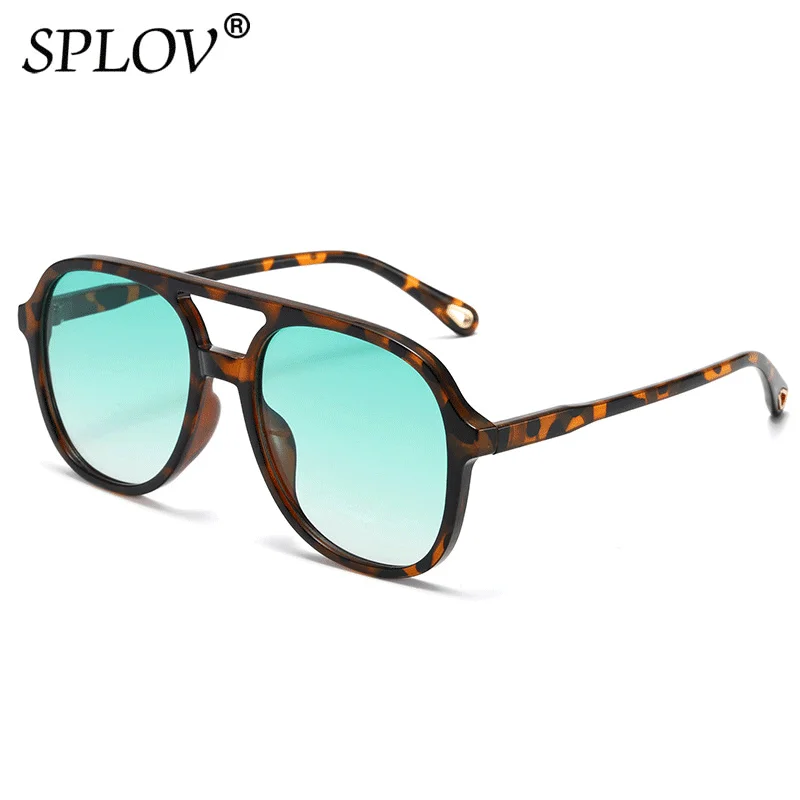 New Fashion Aviation Sunglasses Women Big Frame Leopard Green Eyewear Trending Pilot Sun Glasses Cool Driving Shades UV400