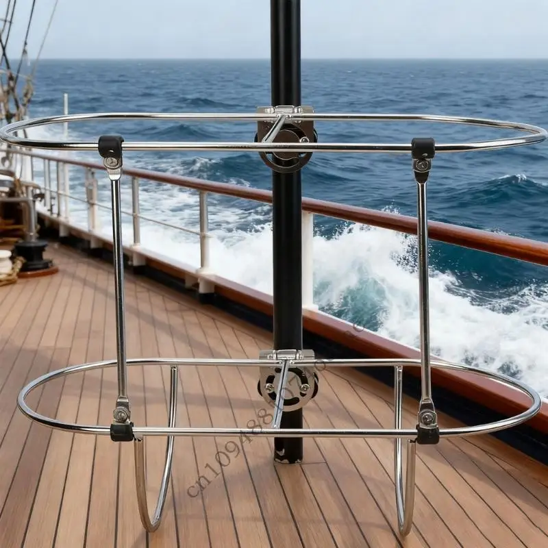 

0XXC Double Arm Foldable Stainless Steel Support Bracket for Marine Boat Applications