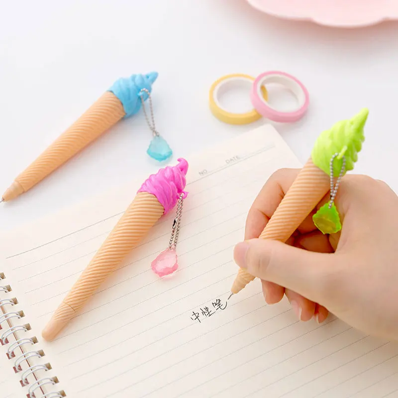 

180Pcs Children's Day Gifts 0.5mm Gel Pen Ice Cream Pens Cartoon Writing Kawaii School Supplies