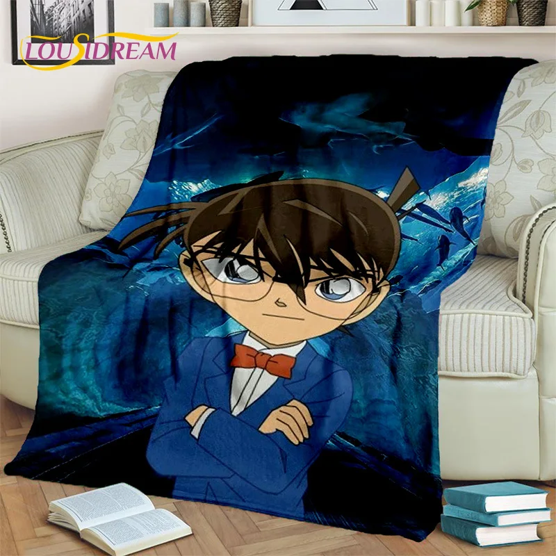 Cartoon HD Detective Conan Anime 3D Blanket,Soft Throw Blanket for Home Bedroom Bed Sofa Picnic Travel Office Cover Blanket Kids