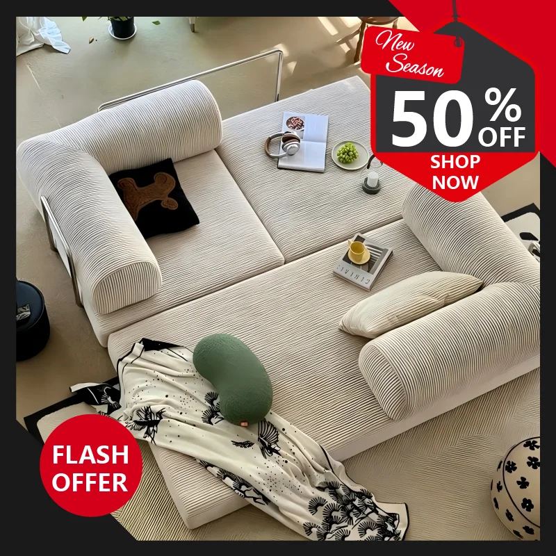 High-end Corduroy Modular Block Sofa, Vacuum Compression Sofa Bed, Multi-functional Furniture for Apartment Homestay Living Room