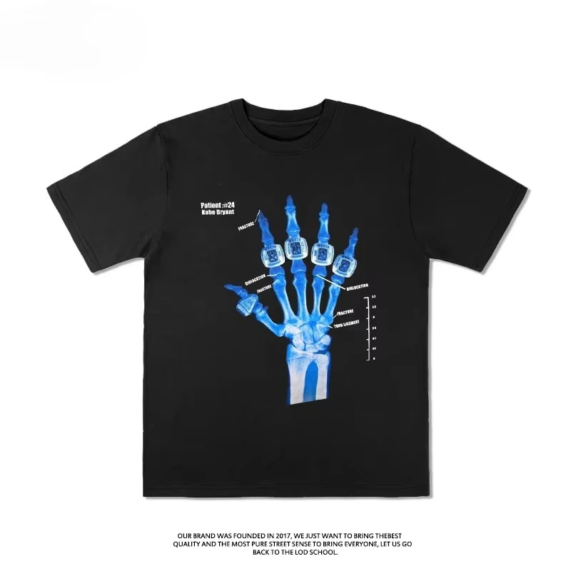 Lakers Kobe Bryant Five Crowns Finger Injury Commemorative T-shirt Short Sleeved Jersey Sports Men's  Loose Top Tee Summer