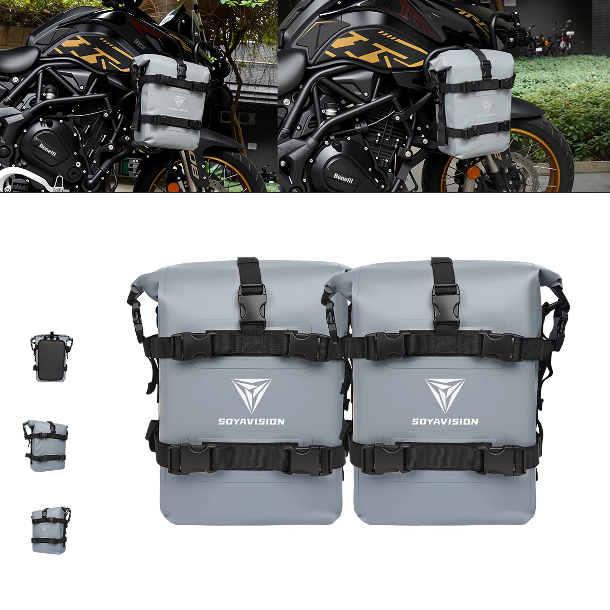 2PCS motorfiets bumpers tas waterdicht 5L-8L motorfiets zijframe tas motorfiets crash bar tas universeel gereedschap opbergtas