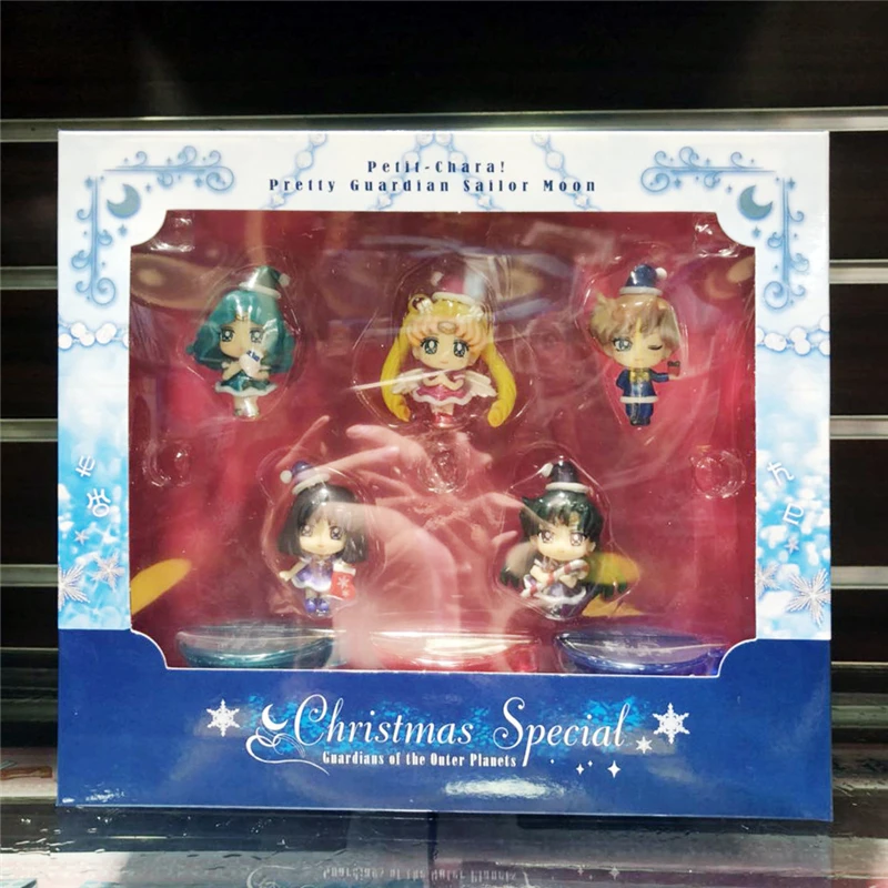 Anime Pretty Guardian Sailor Moon Christmas Special Outer Planets Ver. PVC Action Figure Collectible Model Kids Toys Doll 5pcs
