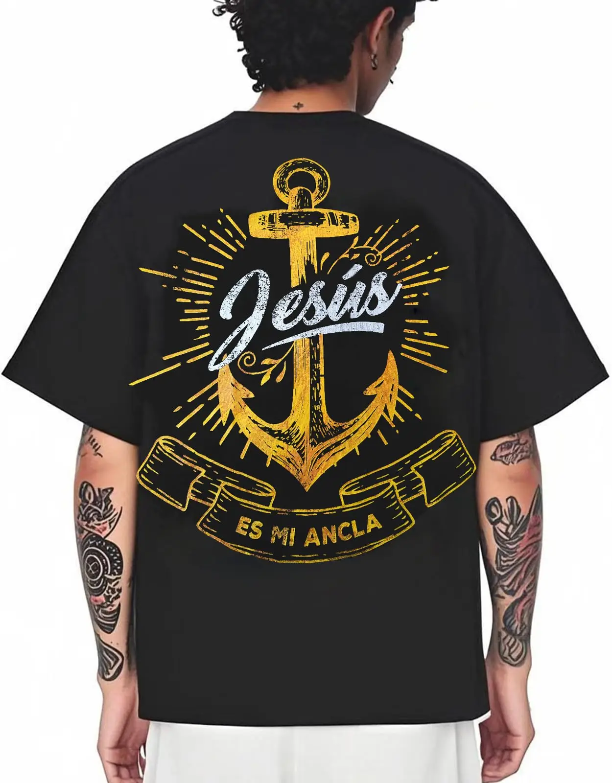 

2025 Summer Men's Graphic T-shirt Retro Oversized Letter Printing Casual Round Neck Cotton Shirt Short Sleeve Street Wear