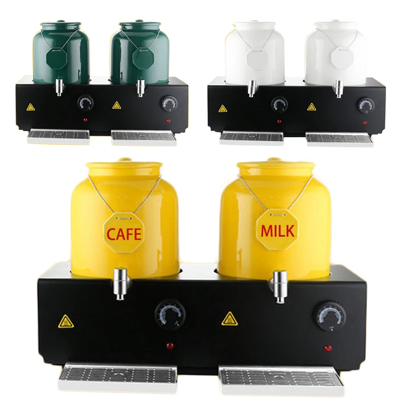 

Electric Hot milk Water dispenser Double Porcelain Beverage Dispenser with Crock and Matching Lid