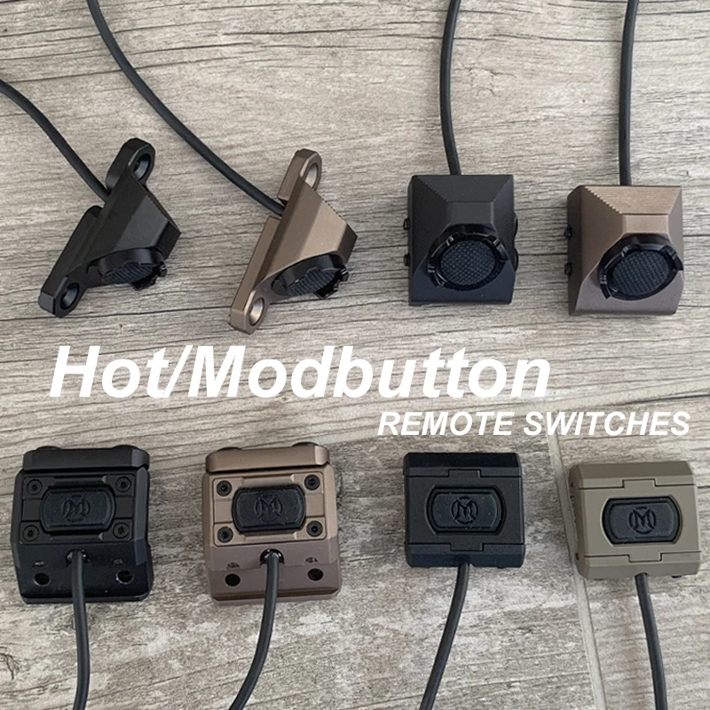 ModButton táctico interruptor remoto de presión para Surefir, M300, M600, DBAL-A2, PEQ15, Mlok, Keymod, Riel de 20mm, montaje de Airsoft, Wea