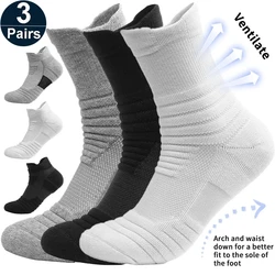 High Socks Men Basketball Sport Socks Breathable Running Cycling Soccer Hiking Black Athletic Cotton Sock Men Winter Warm Socks