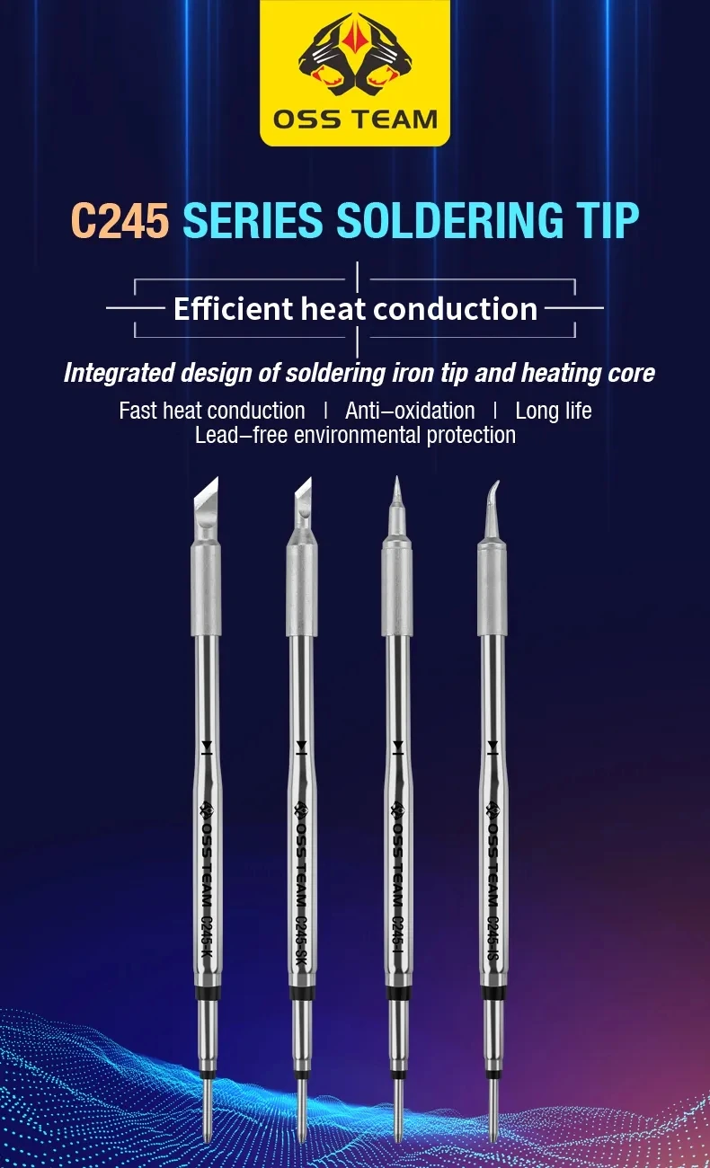 OSS TEAM C115 C210 C245 Soldering Iron Tips For Sugon Aifen AIXUN I2C Handle Compatible JBC Maant GVM OSS Soldering Station