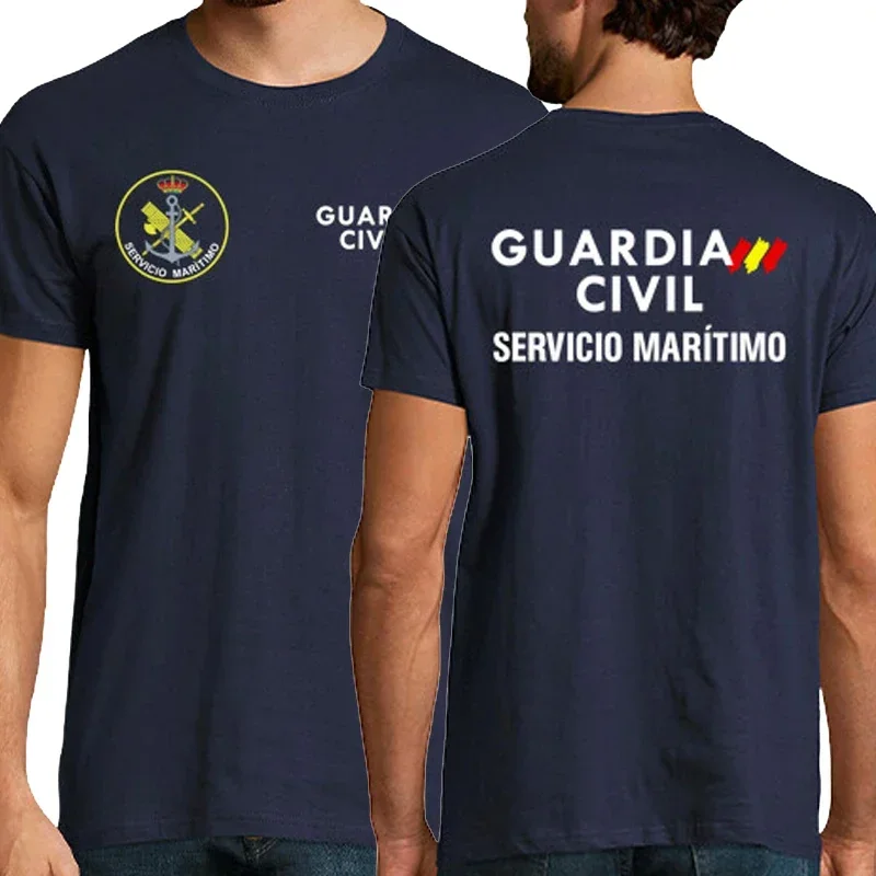 Short Sleeve Casual 100% Cotton O-Neck Summer Mens T-shirt Guardia Civil Espana. Spanish Guard Maritime Service T-Shirt Round