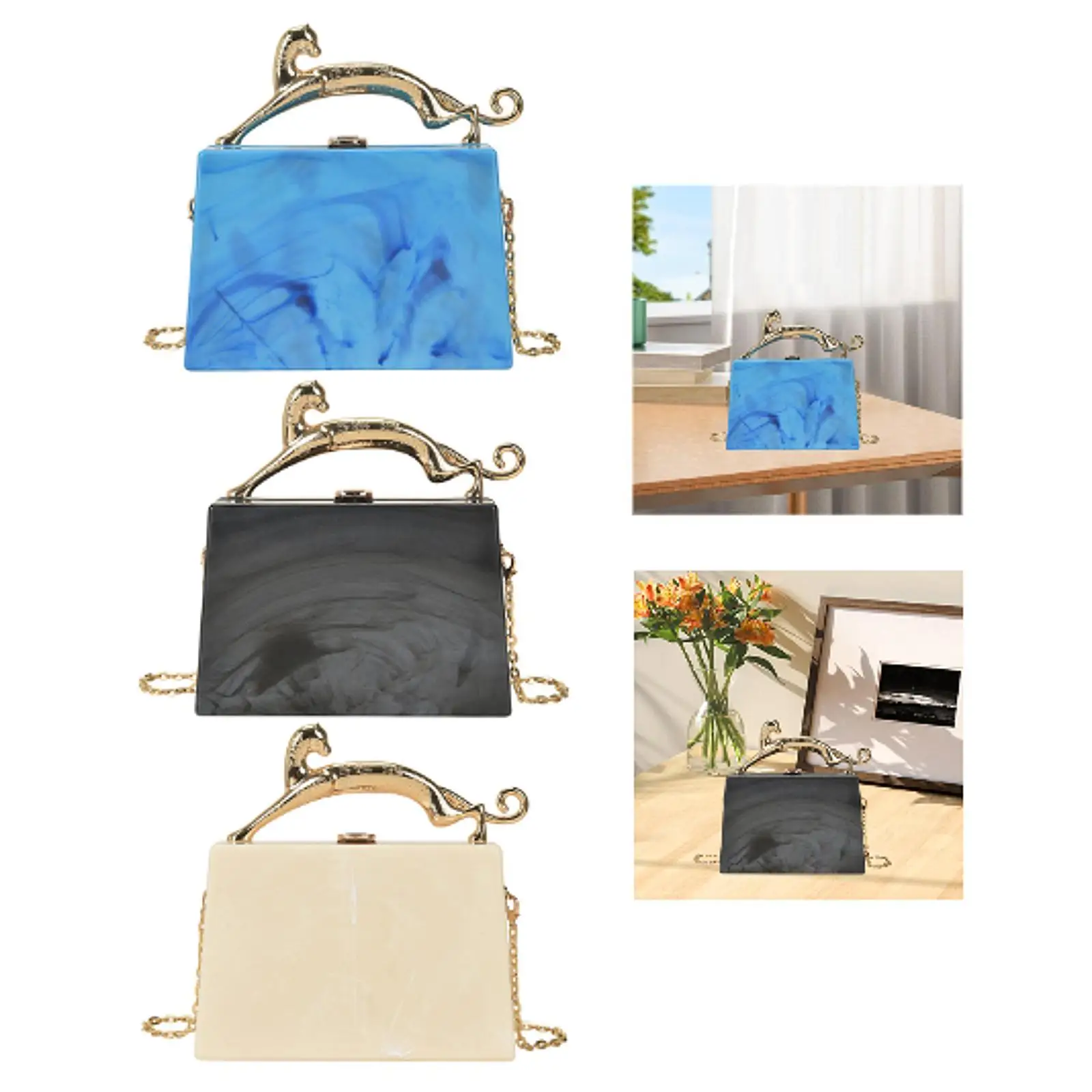 

Women Acrylic Purse Wallet Stylish Box Clutch for Birthday Engagement Party Prom