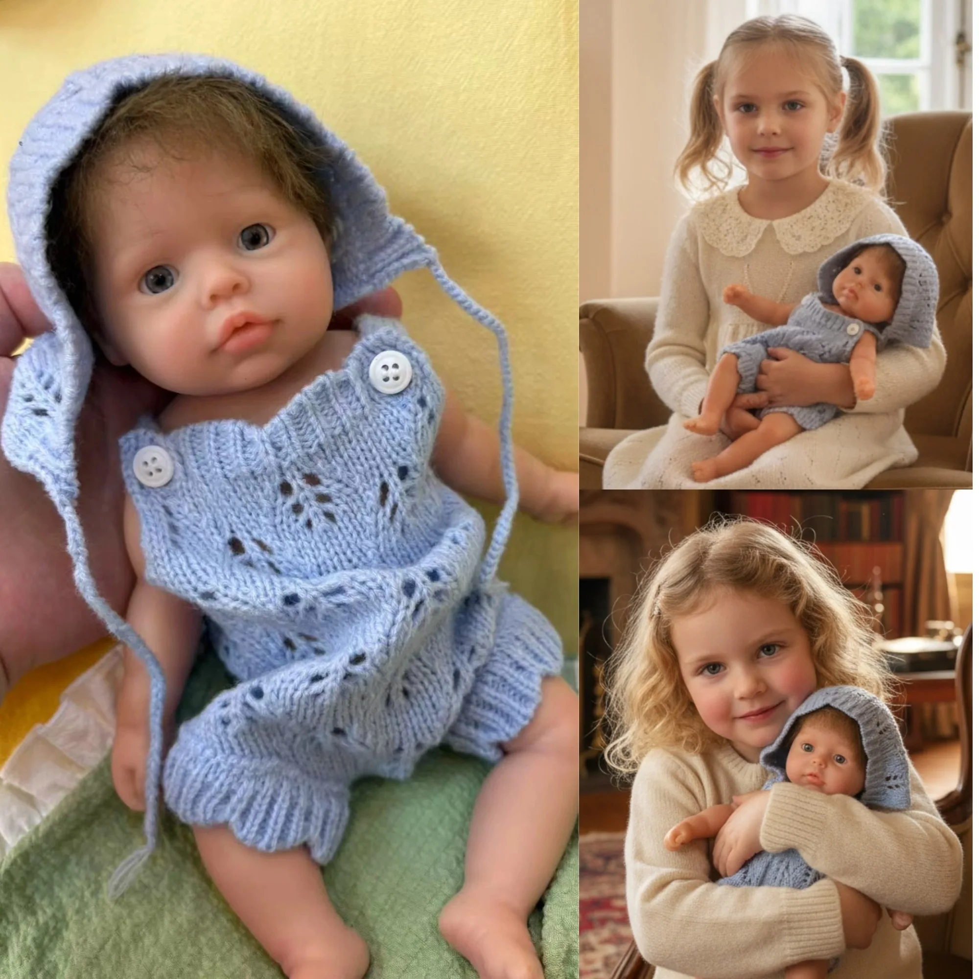 新しい10インチのエリー全身シリコン製ベビーガール新生児人形、素敵な手作りのリアルなリボーンドール、クリスマスプレゼントに