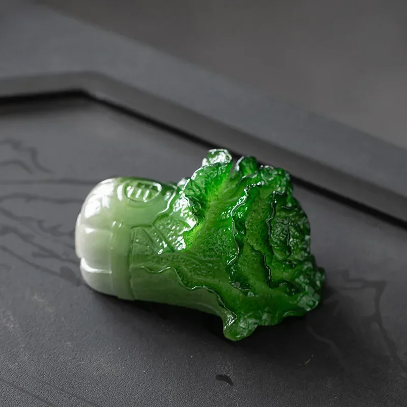 Color Changing Hot Water Cabbage Tea Pet Craft Ornament Wealth Gathering Kung Fu Tea Ceremony Accessory Home Table Decor Gift