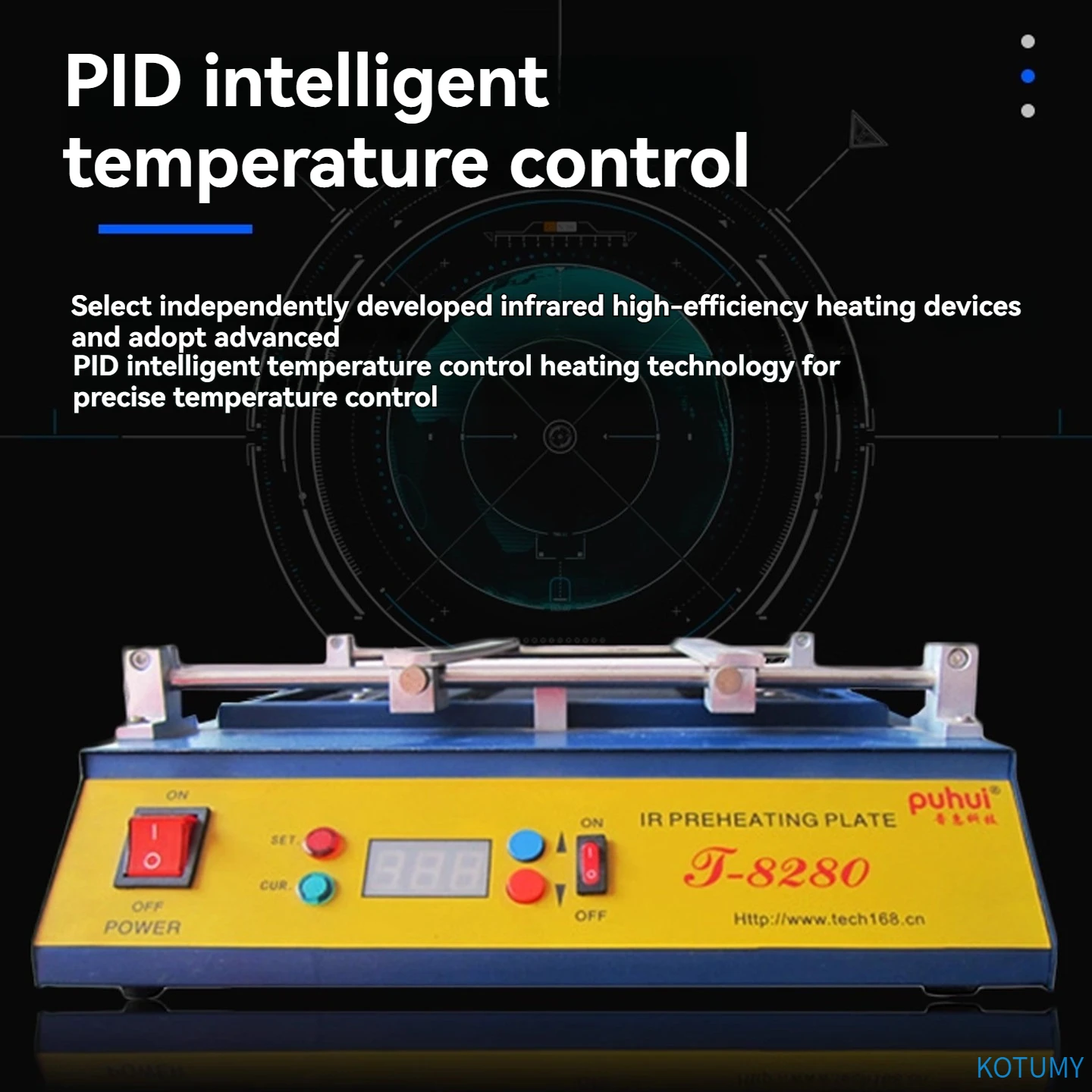 KOTUMY T-8280 110V/220V Infrared Constant Temperature Preheating Station High Power Large Area Heating Platform Preheat Furnace