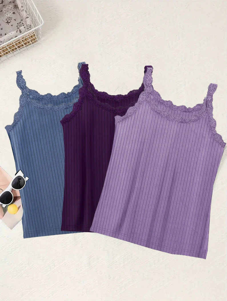 

Plus Size Women's Three-Piece Camisole Pajamas