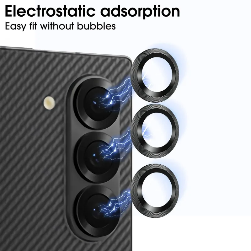 Osłona obiektywu aparatu do Samsung Galaxy Z Fold 7, indywidualny metalowy pierścień, szkło hartowane, folia HD do Z Fold7