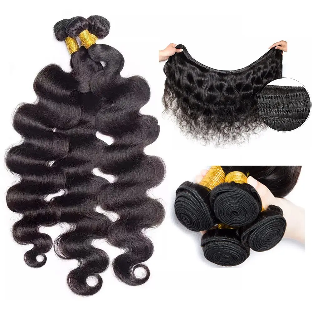 Ulrica 2x6 Lace Closure With Bundles Body Wave Human Hair 3/4 Weave Bundles With Closures Brazilian Hair Extensions For Women