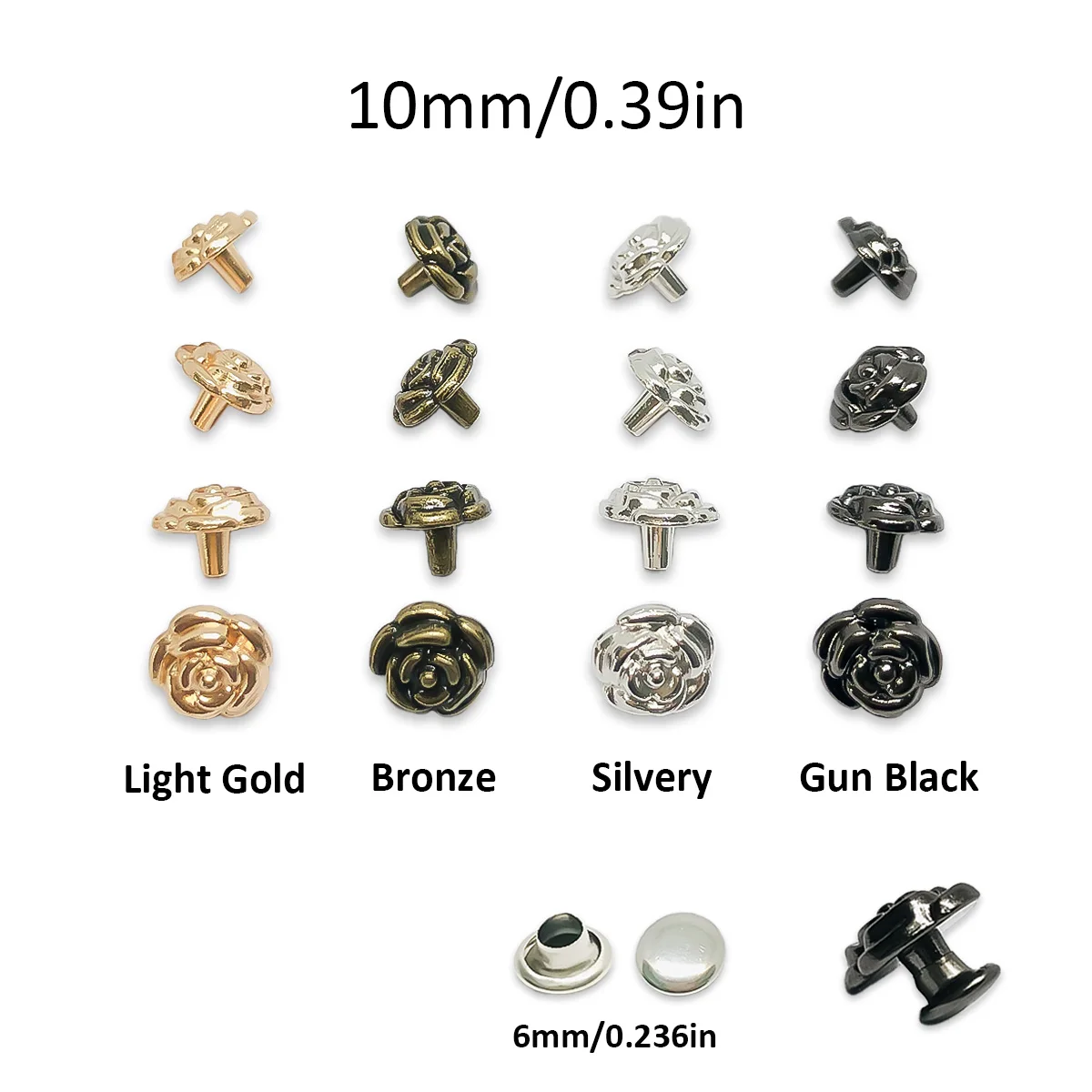 Rosette Rivets Costume Crucifix Accessories Roses Rivets Leathercraft Brads Nailheads Rivets Alloy DIY Accessories Decoration