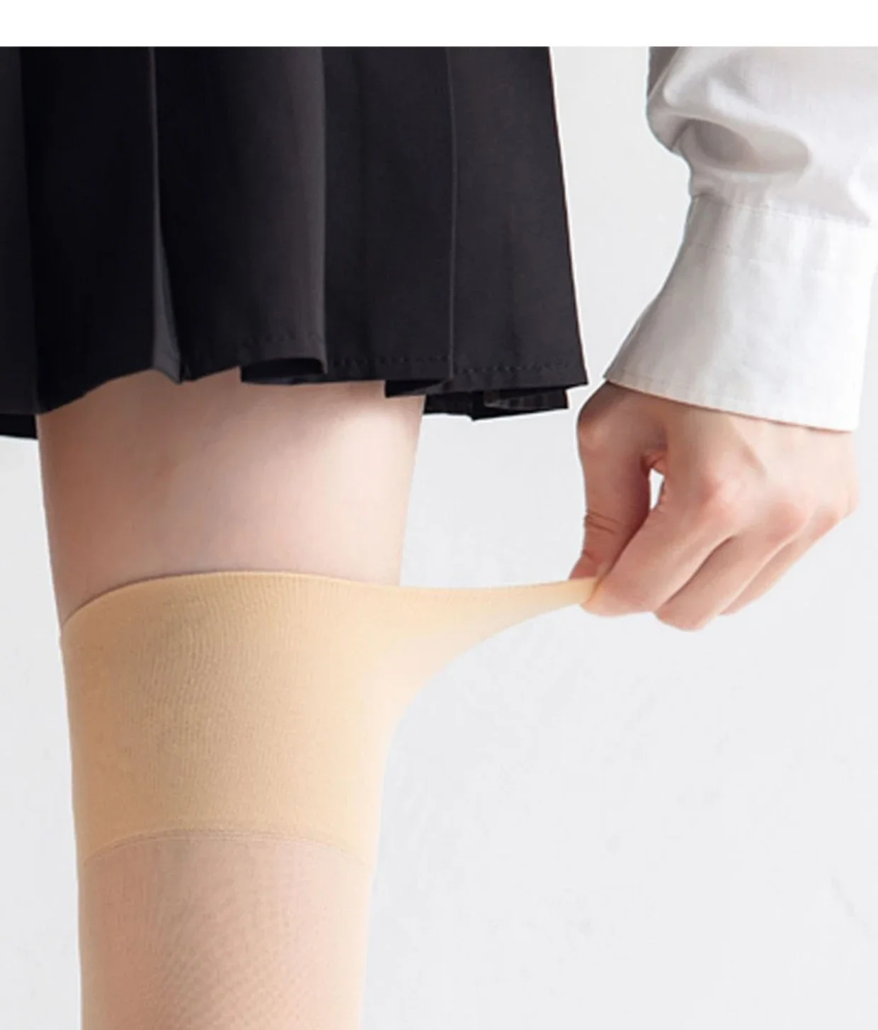 Kompressionsstrümpfe für Damen, kniehohe Socken, sexy Frühlings-Antirutsch-Hohe Socken, lange Strümpfe in Schwarz, Grau, Weiß, Kniestrümpfe – Detail 11
