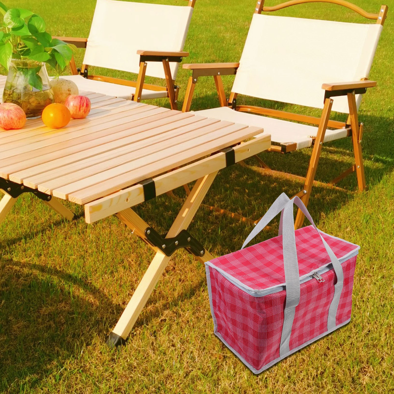 

Spacious Foldable Cooler Bag Insulated for Picnics Camping Travel Large Capacity Keep Food Fresh Reusable Grocery Tote Outdoor