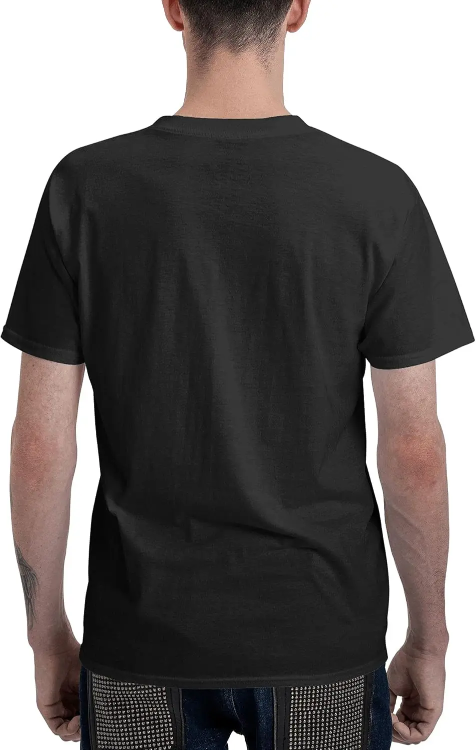 Men's Short-Sleeve Crewneck T-Shirt Cotton Soft Classic Tee for Men Black