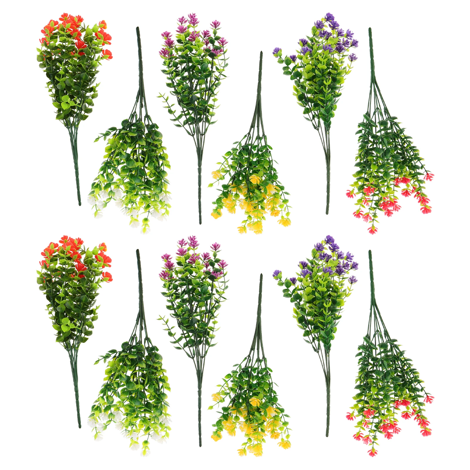 

12pc Artificial Plants High Realism Eucalyptus Green Stems Decorative Silk Leaf for Home Office Durability Versatile Use Safe