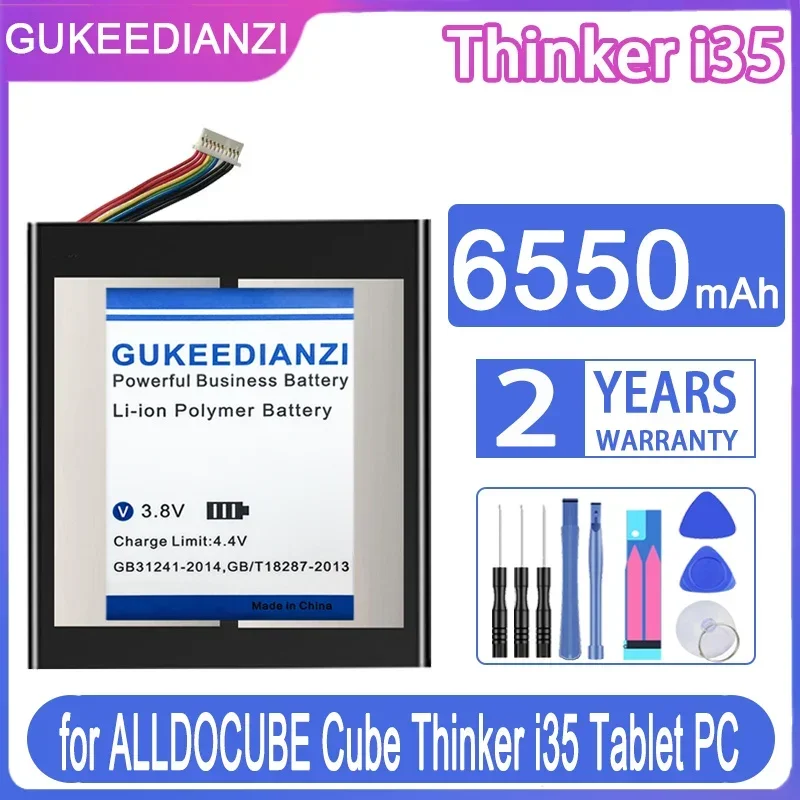 

GUKEEDIANZI Replacement Battery 6550mAh for ALLDOCUBE Cube Thinker I35 Tablet PC Batteries + Free Tools