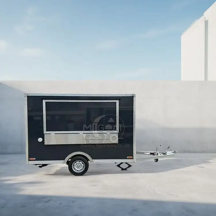 

Square Fiberglass Single Axle Mobile Food Trailer Fully Equipped Commercial Food Truck for Outdoor Street Food Catering