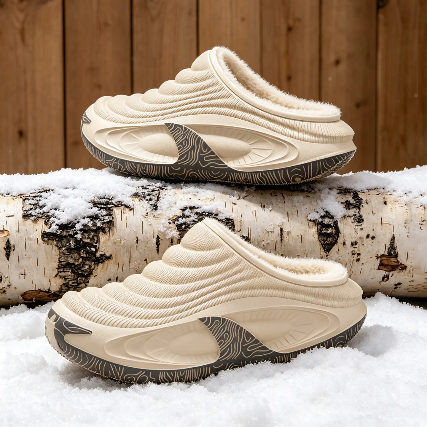 Wasserdichte Winter-Hausschuhe für Damen und Herren, warm, mit Plüschfutter, rutschfest, strapazierfähig, mit dicker Sohle, für den Innen- und Außenbereich. – Detail 7