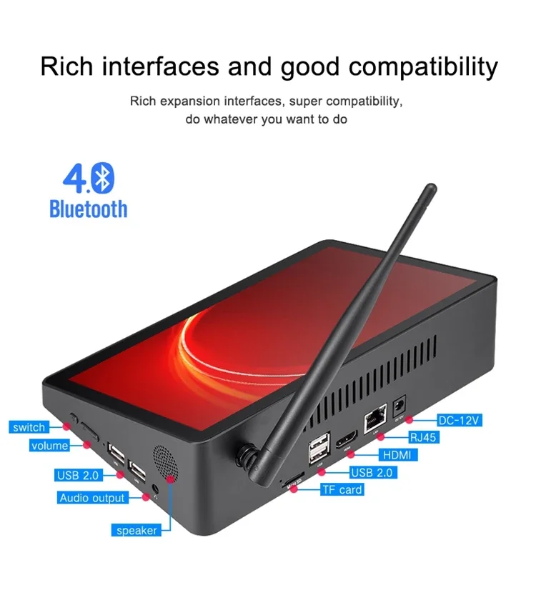PIPO X8Pro X8S Mini PC Windows 10 System HD Graphics Intel J4005 Quad-Core 4GB RAM 64GB ROM Wifi 5 BT 5.0 7-Inch Screen Mini PC