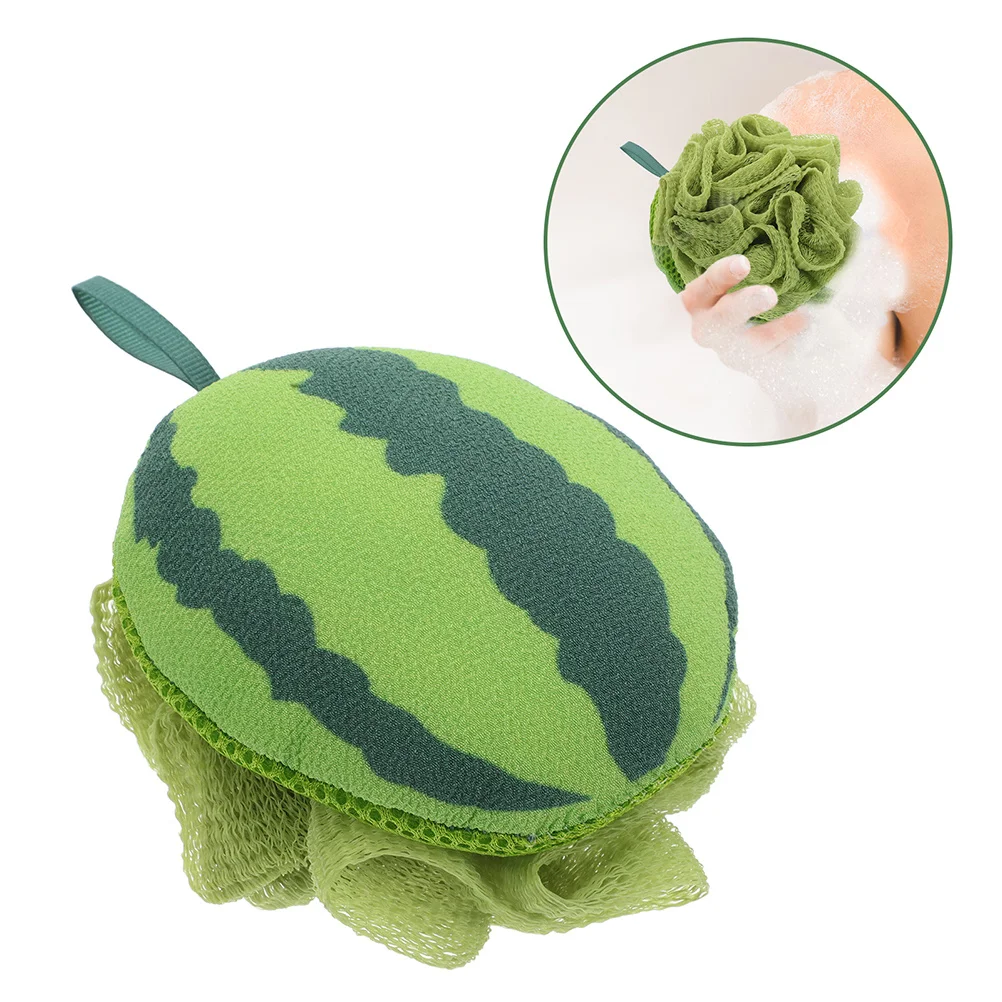

2pcs Watermelon Bath Scrubber Exfoliating Body Cleaning Scrubber Dual-Use Shower Loofah For Kids Adults Soft Mesh Pouf Durable