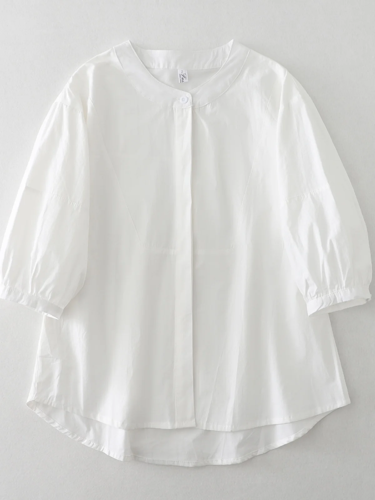 ライトブルー ルーズ ランタン Sve irt レディース 夏 カジュアル Sle 多用途 トップス 通勤 Sle ラウンドネック コットンブレンド irt