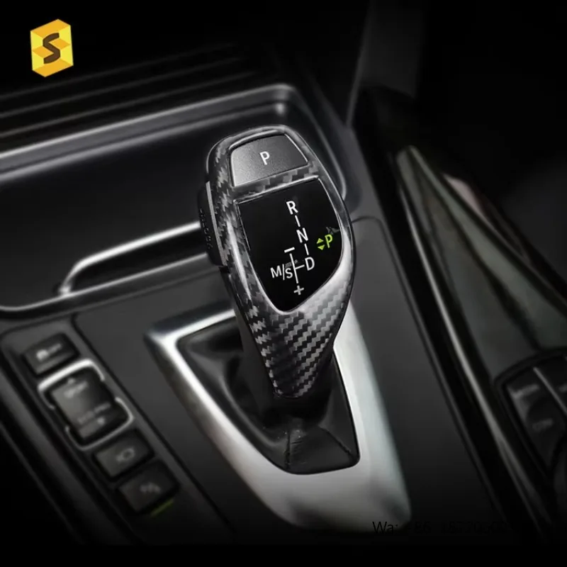 

ES N-BM-026 Real Carbon Fiber Car Turing Interior Accessories Gear Shift Knob Decoration for BMW F20 F21 F30 F22 F23 F32 F33