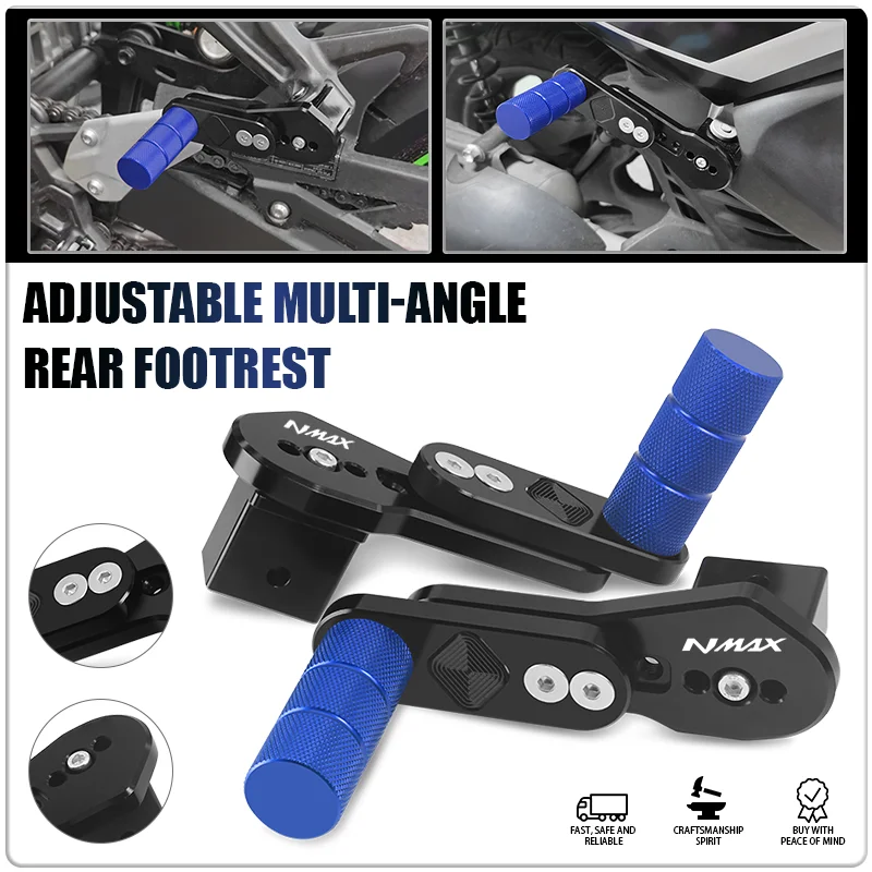 

For NMAX155 NVX155 XMAX300 400 125 250 Motorcycle Multi Angle Telescopic Adjustable Rear Passengers Footrests Pedals Footpegs