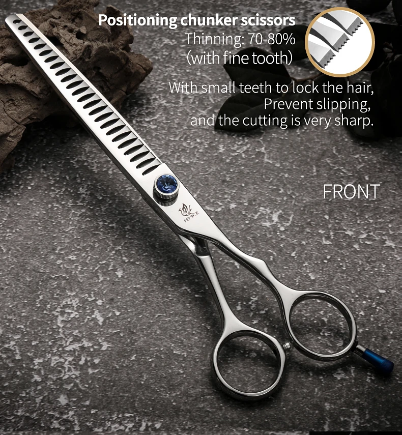 Fenice 7,0/7,5/8,0 zoll Professionelle Pet Grooming Schere Hund Schönheit Schere Chunkers Pet Artikel Hunde Effilierschere Groomer – Detail 4