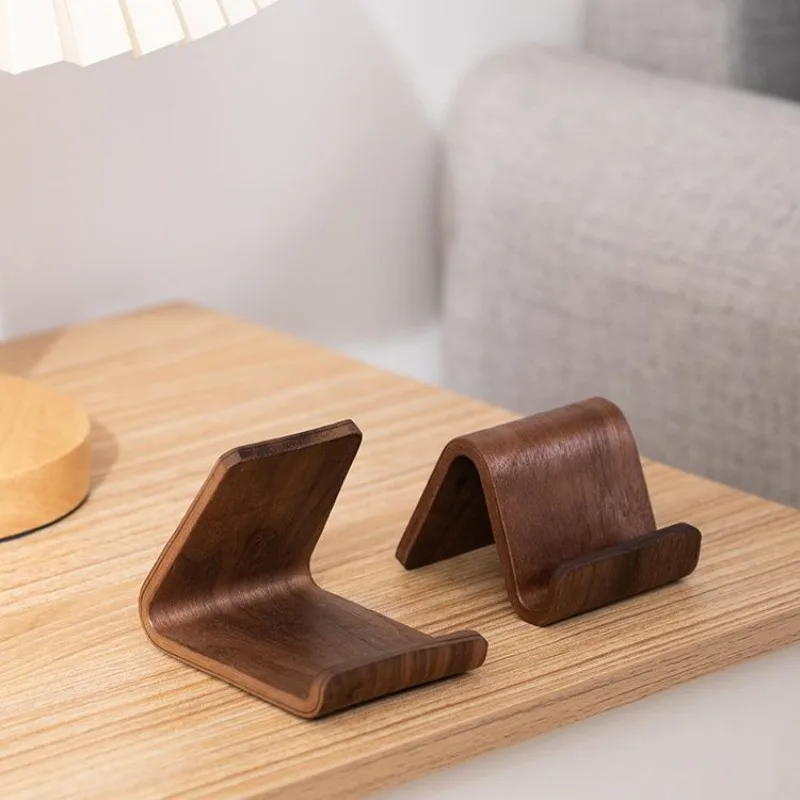 

phone stand holder Walnut retro minimalist Lazy wooden universal portable personalized home for ipad phone holder