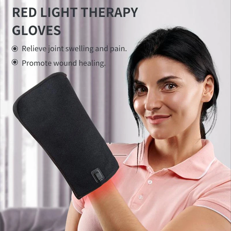 

Near Infrared LED Red Light Therapy Glove Physical Rehabilitation Hand Relief Hand Palm Finger Wrist Pain Relief Joint Care Tool