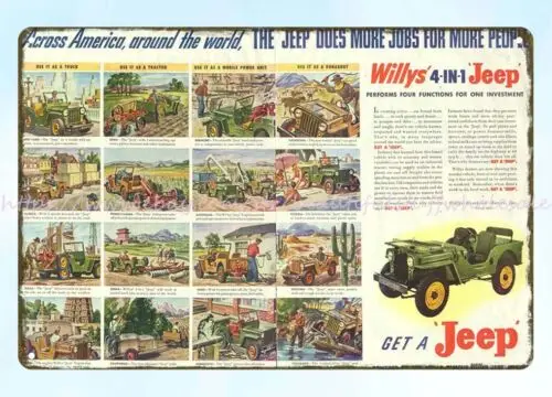 1946 car s does more jobs for more people car auto metal tin sign wall posters