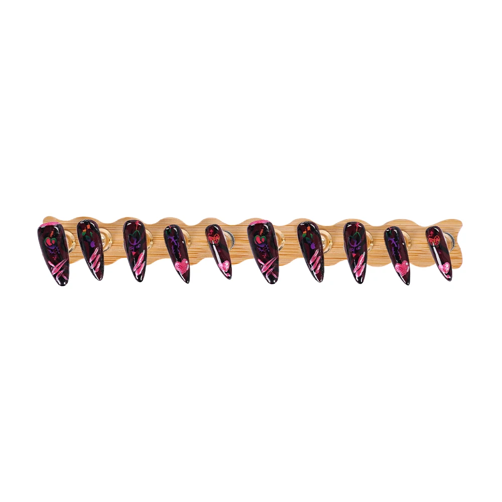Obsession Nikki Art Nails Women Handmade Press on False Nails Wearable Nail Art Tips Halloween Cosplay Costume Accessories - view 6