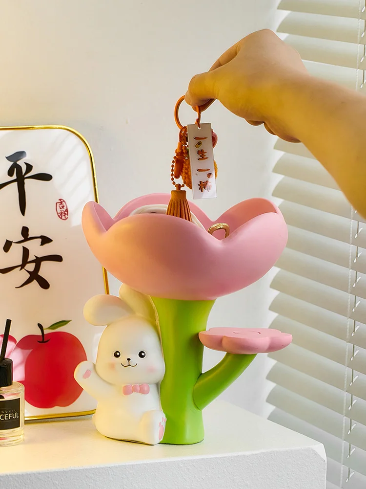 The product can be customized.Cute Rabbit Key Storage Decoration Home Entrance Desktop Children's Room Decoration