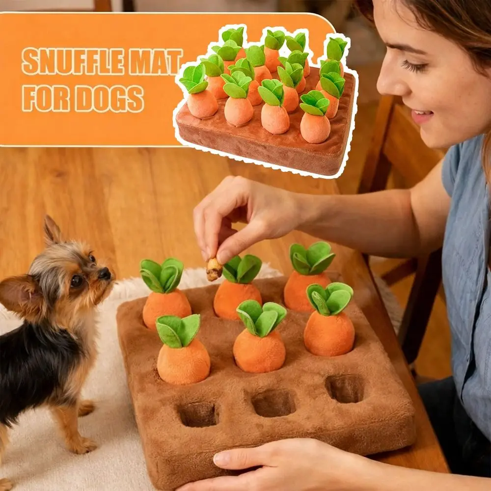 Tapis olfactif interactif pour chiens, à stimulation mentale, pour la distribution lente de nourriture et la recherche de carottes amovibles, jouet à mâcher anti-stress