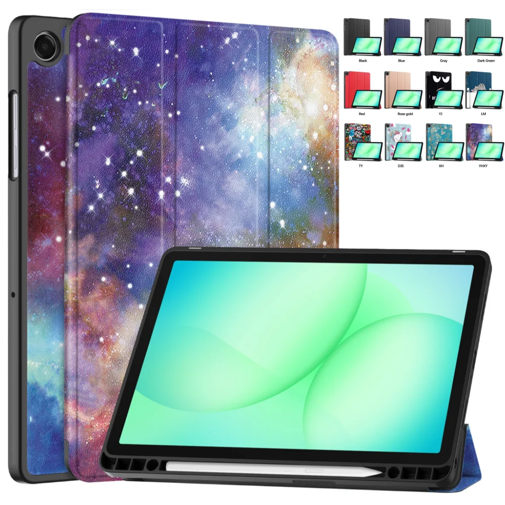 Image of Hülle für Samsung Galaxy Tab A11Plus 11 Zoll SM-X230 A9Plus 11 Zoll SM-X210 X216B, dreifach gefaltete TPU-Leder-Magnetabdeckung mit Stiftschlitz