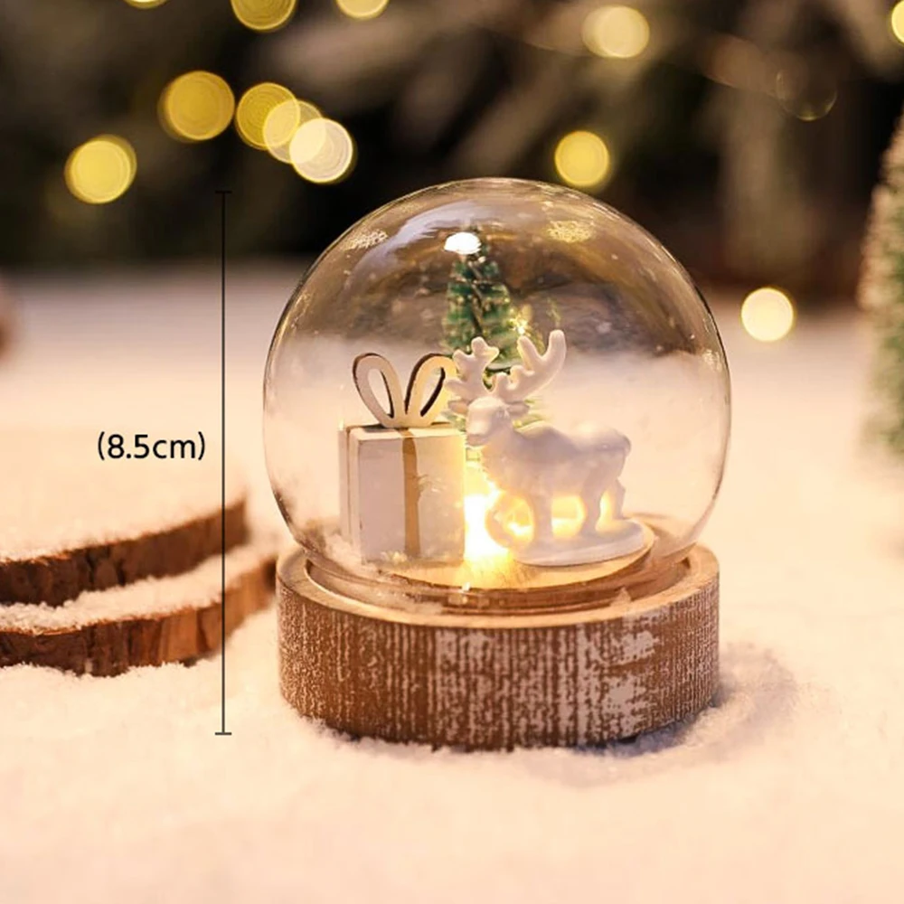 Christmas Snowman Elk Ornament with Light Cute Lovely Interesting Classic Patterns Ornament for Table Bookshelf Fireplace Decor