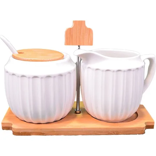 Paçi Bambulu Porcelain Sugar Bowl & creamer