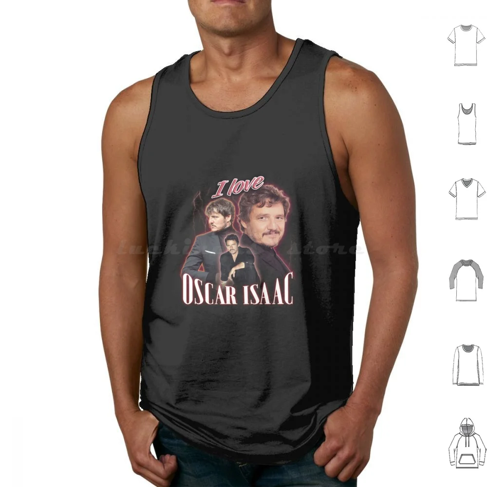 I Love Oscar Pedro Pascal Cursed Fan Collage Tank Tops Print Cotton Pedro Pedro Pascal Bumper Agent Whiskey Pascal Actor