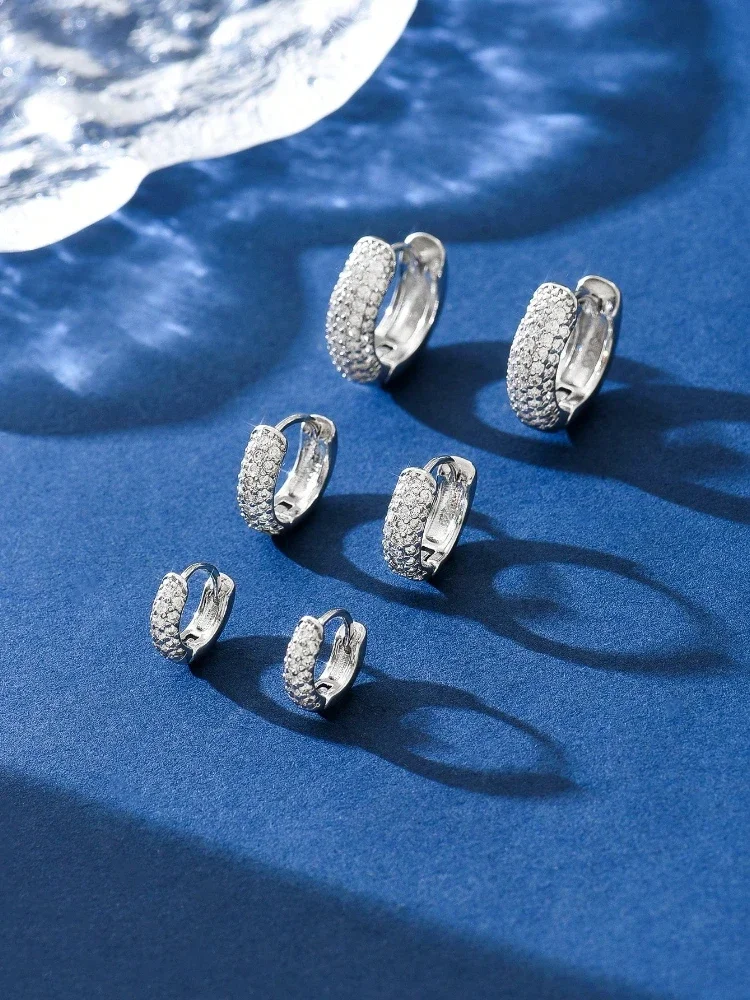925 Sterling Silber 12 mm-16 mm Halbkreis-Ohrringe für Jahrestag, Geburtstag, Geschenk, Dating, Alltagskleidung, hochwertiger edler Schmuck – Detail 3