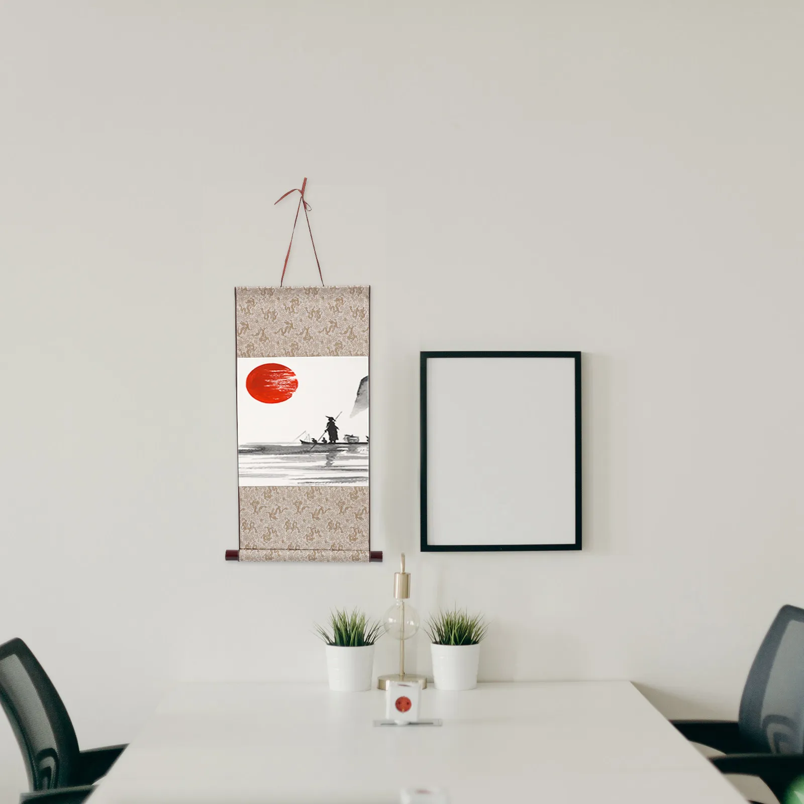 2Pcs Chinese Calligraphy Blank Scroll Paper Hanging Scroll Suitable for Brush Calligraphy Painting Lightweight Portable