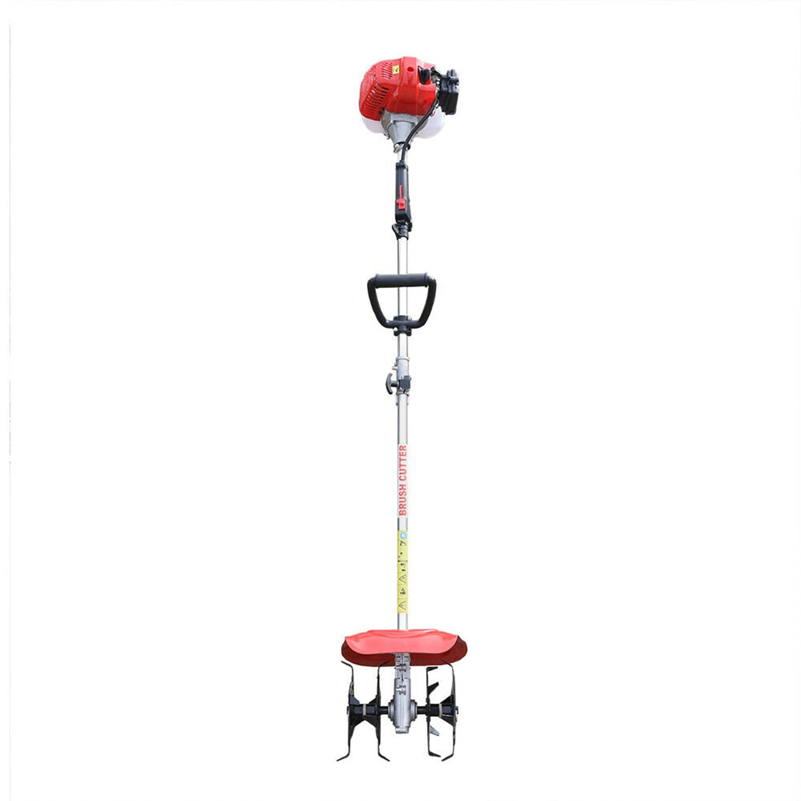 51.7cc Gas Tiller Cultivator, 1.45kW 2-Stroke Engine, Shoulder Strap & Fender, Lightweight for Garden, Farm, Soil Loosening view 2